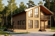 Каркасный коттедж Прованс — 8x10 м, 180 м²