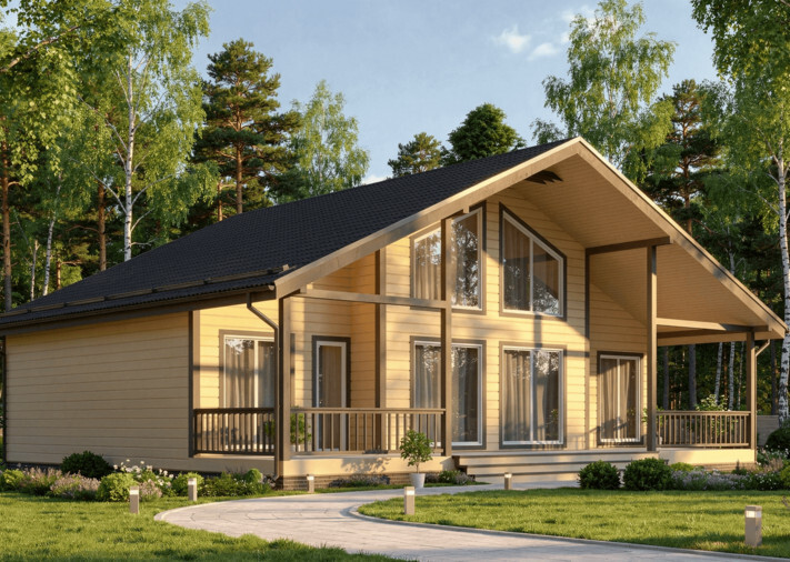 Каркасный коттедж Аврора — 10x14 м, 237 м²
