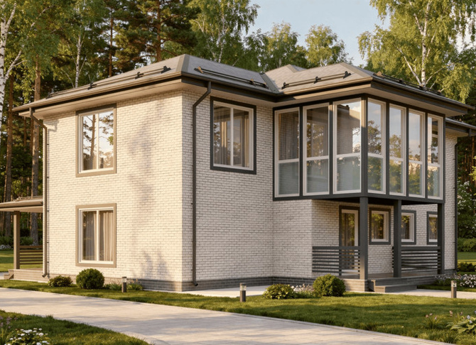 Каркасный коттедж Артемовский — 7,5x12 м, 173 м²