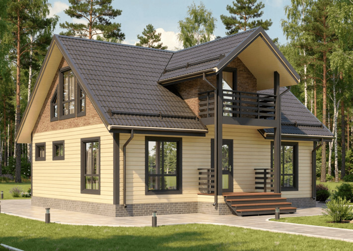 Каркасный дом Пересвет — 8x10 м, 150 м²