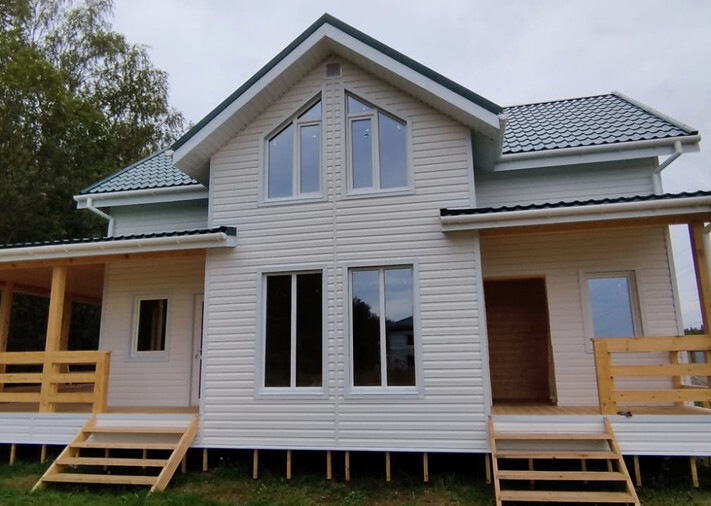 Каркасный коттедж 7,5х10 «Александровский» в д. Минаево, КП Карамель, фото 1