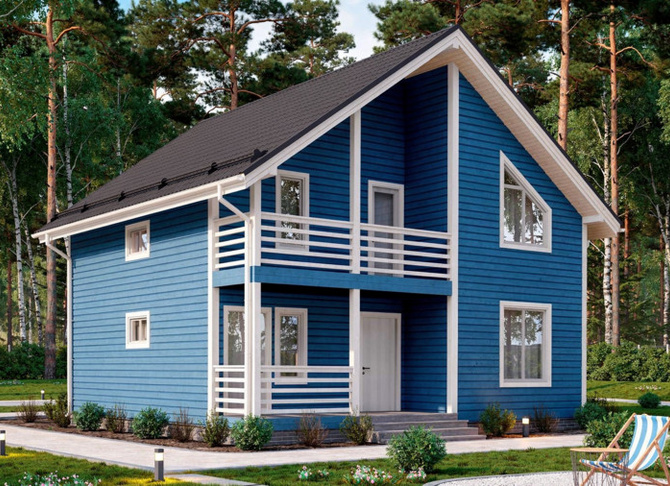 Каркасный коттедж  Яхрома — 9x9 м, 162 м²