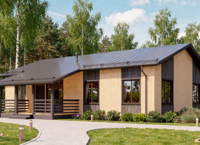 Каркасный коттедж Некрасовский — 9x14 м, 143 м²