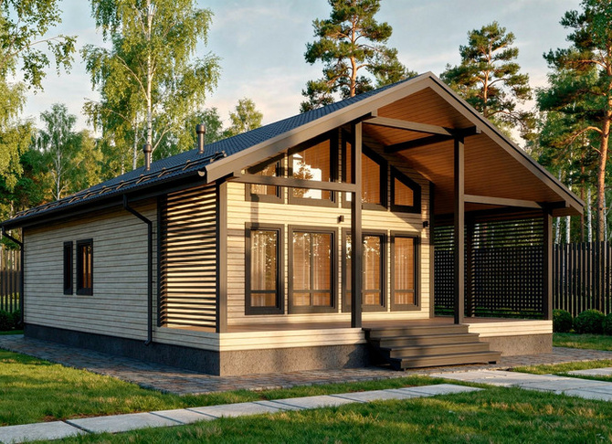 Каркасный коттедж Камелот — 9x13 м, 117 м²