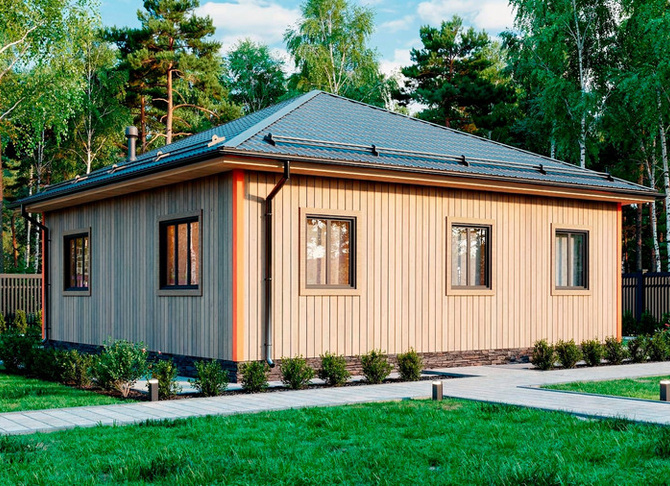 Каркасный коттедж Лотос — 9x9 м, 91 м²