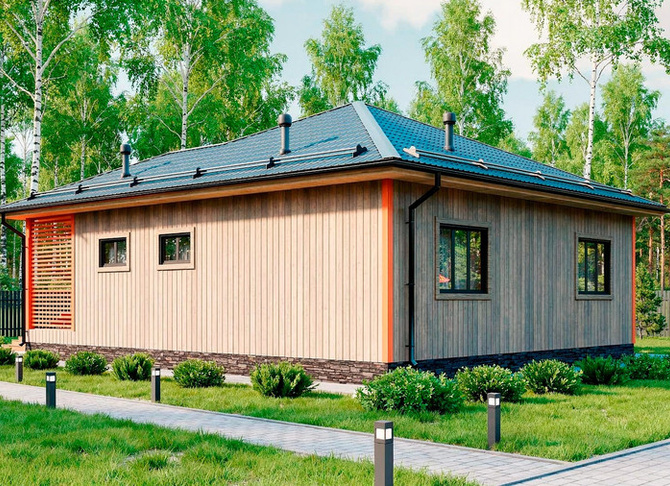 Каркасный коттедж Лотос — 9x9 м, 91 м²