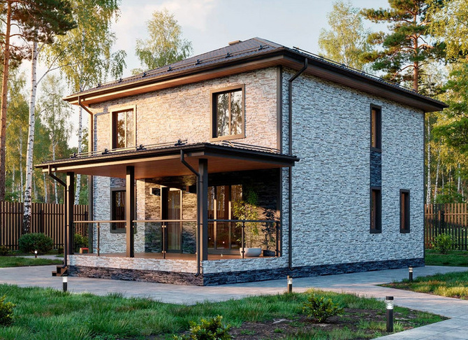 Каркасный коттедж Бостон — 8,5x9 м, 174 м²