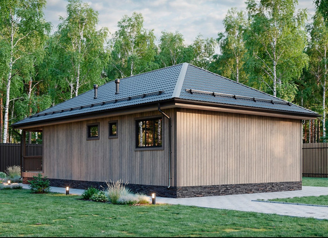 Каркасный коттедж Карелия — 8x12 м, 125 м²