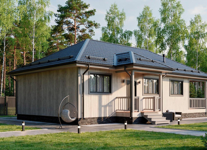 Каркасный коттедж Карелия — 8x12 м, 125 м²
