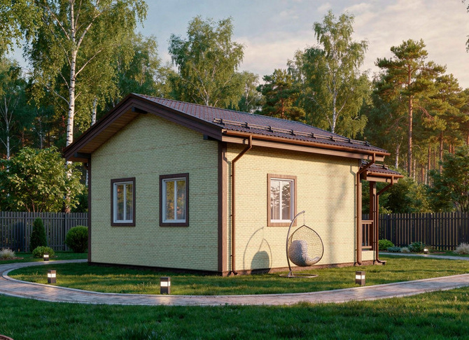 Одноэтажный дом Малыш — 6x6 м, 39 м²