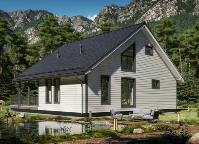 Каркасный коттедж Валдай — 12x13 м, 225 м²