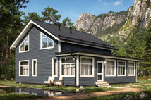 Каркасный коттедж Дублин — 11x12.5 м, 222 м²