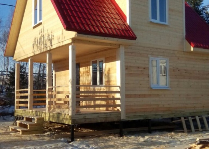 Дом 6х8 из бруса «Радуга» в р-не Бутово, д. Мостовское, СНТ «Раздолье», фото 1