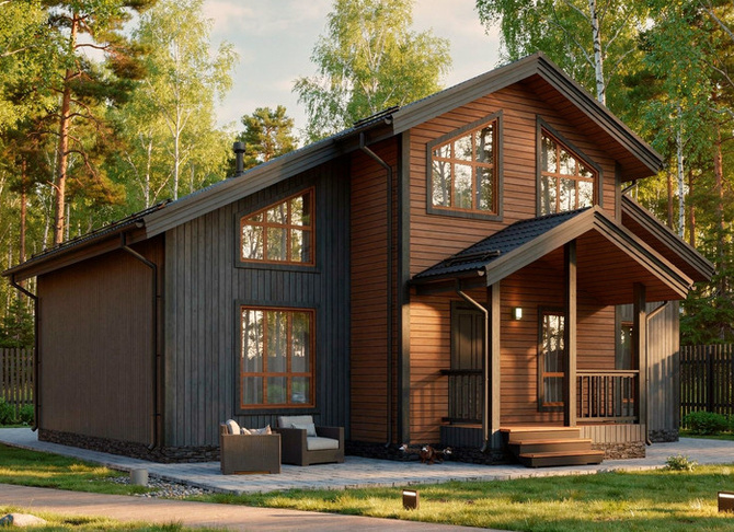 Каркасный коттедж Гармония — 11,4x12,6 м, 283 м²