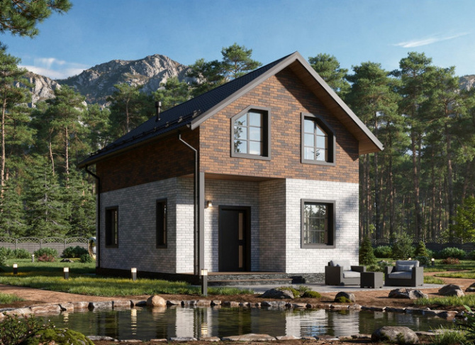Каркасный коттедж Байкал — 6x9 м, 108 м²