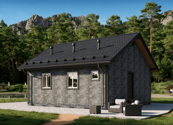Одноэтажный дом Фаворит — 8x8 м, 75 м²