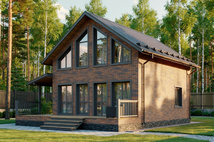 Каркасный коттедж Венеция — 8x8,5 м, 136 м²
