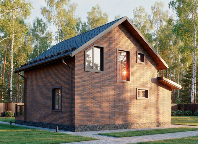 Каркасный коттедж Венеция — 8x8,5 м, 136 м²