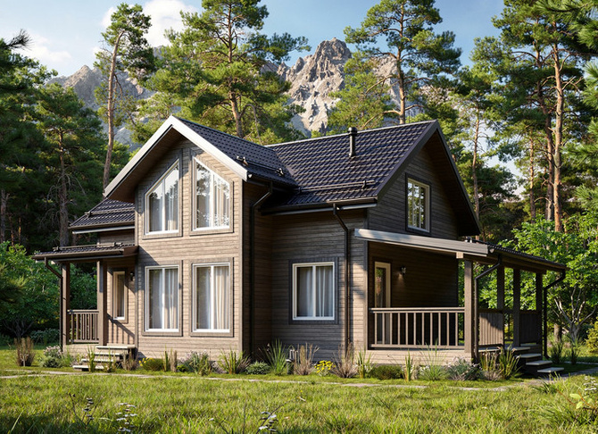 Каркасный коттедж Валенсия — 7,3x9 м, 139,5 м²