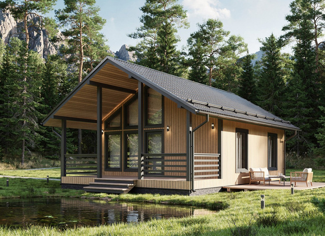 Каркасный дом Кедр — 7x8 м, 76 м²