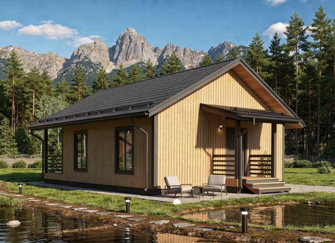 Каркасный дом Кедр — 7x8 м, 76 м²
