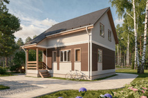 Каркасный коттедж Лесной — 7.5x8 м, 125 м²
