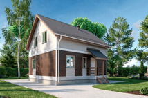 Каркасный коттедж Лесной — 7.5x8 м, 125 м²