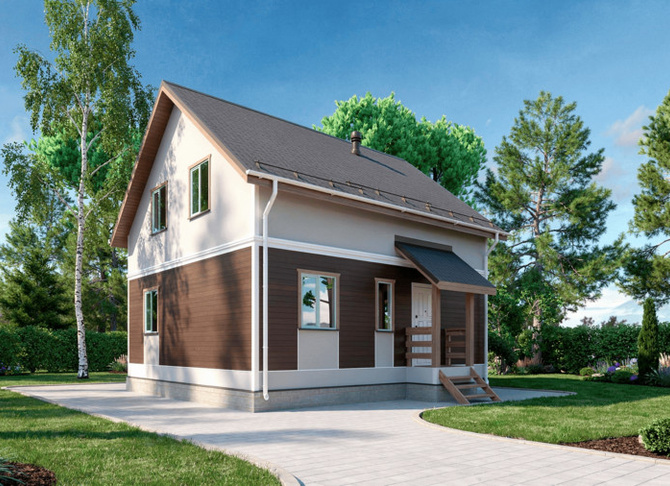 Каркасный коттедж Лесной — 7.5x8 м, 125 м²