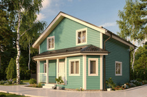 Каркасный коттедж Весенний — 8x8 м, 118 м²