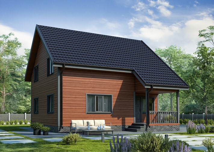 Каркасный коттедж Классик — 8x9 м, 155 м²