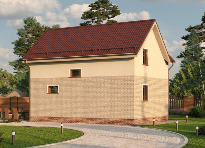Каркасный коттедж  Сказка — 7x9.5 м, 130 м²