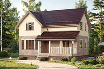 Каркасный коттедж  Сказка — 7x9.5 м, 130 м²