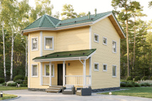 Каркасный коттедж  Верден — 8x8 м, 124 м²