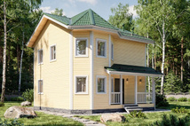 Каркасный коттедж  Верден — 8x8 м, 124 м²