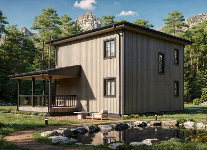 Каркасный коттедж Буран — 8x8 м, 150 м²