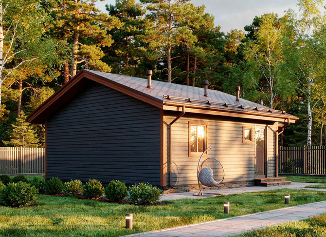 Каркасный коттедж Верея — 8x8.5 м, 74 м²