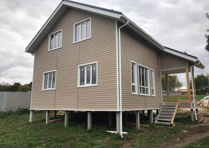 Каркасный дом  8х7,5 " Леон" в г. Кашира, дер. Корыстово, фото 1