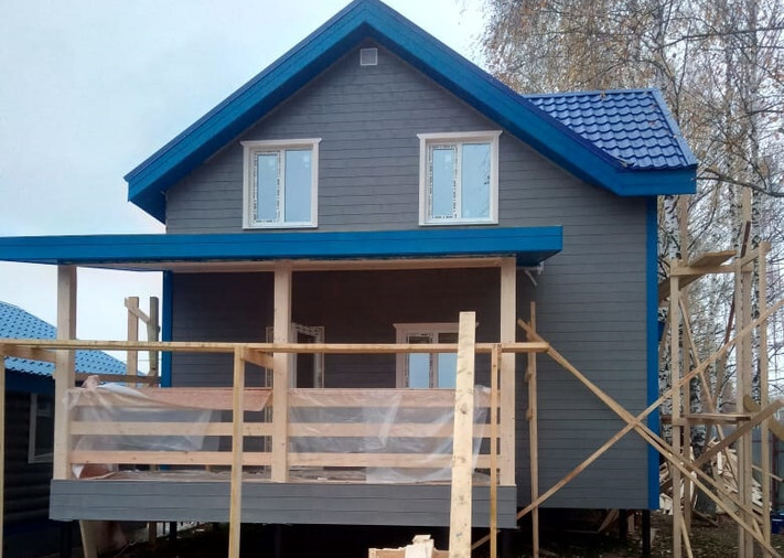 Каркасный дом 7х9,5 Сказка 3 в г.Чехов, М.О. СНТ Мостовик, фото 1