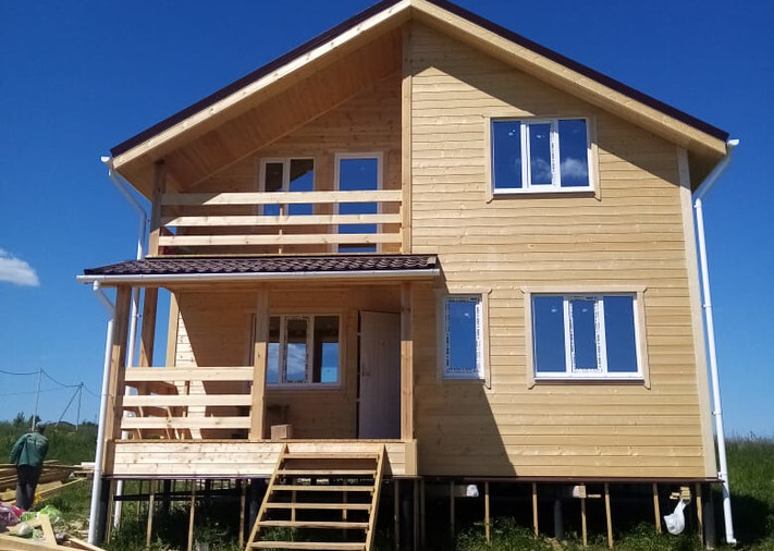 Каркасный дом 8х8 Дунай в деревне Большая Городня, г. о. Серпухов, фото 1