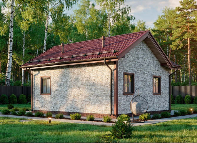 Одноэтажный дом Мечта — 7x8 м, 56 м²