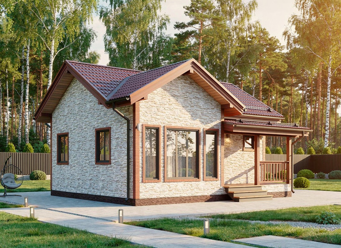 Одноэтажный дом Мечта — 7x8 м, 56 м²