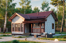 Одноэтажный дом Мечта — 7x8 м, 56 м²