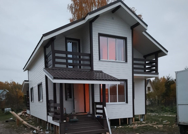 Каркасный дом 8х9,5 «Рублевский» в Ростовский р., п. Петровское, фото 1