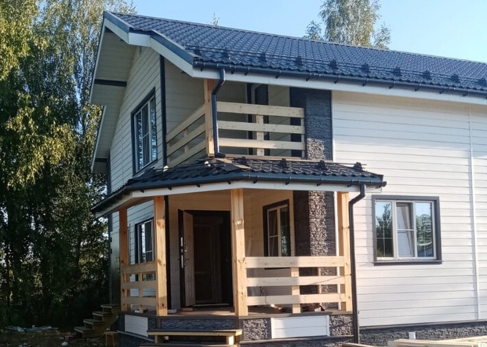 Каркасный дом 8x9,5 проект "Рублевский" в СТ Чайка-2, фото 1